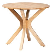 Baxton Studio Kenji Modern Natural Brown Finished Wood 34-Inch-Wide Round Wood Dining Table